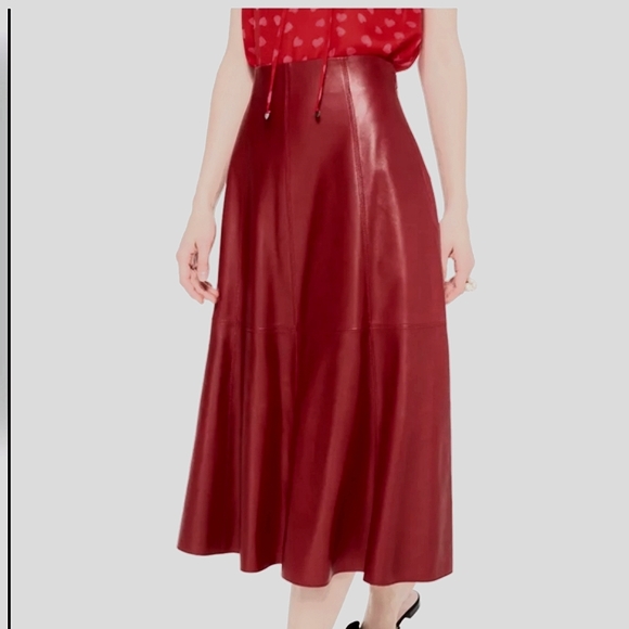 Kate Spade genuine lambskin leather skirt - Picture 3 of 8